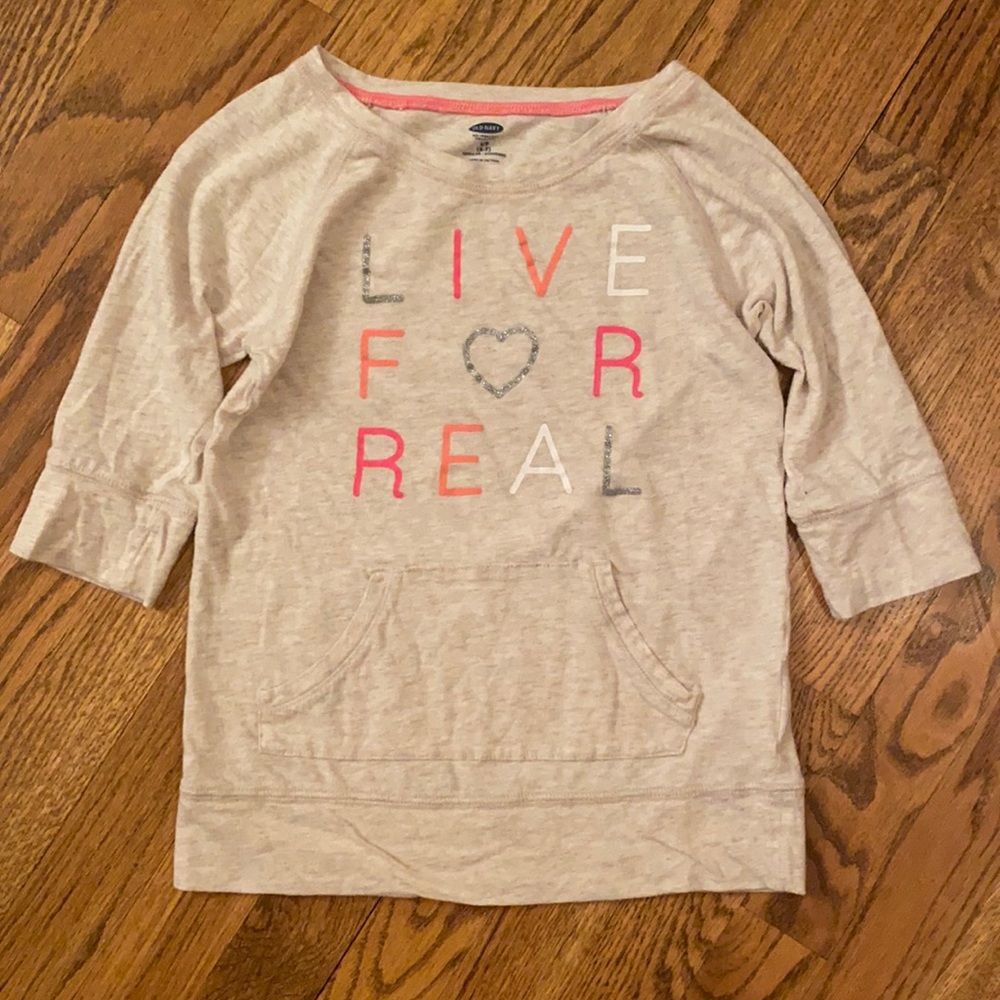 Old Navy - Live For Real 3/4 Sleeve Tee Size 6/7